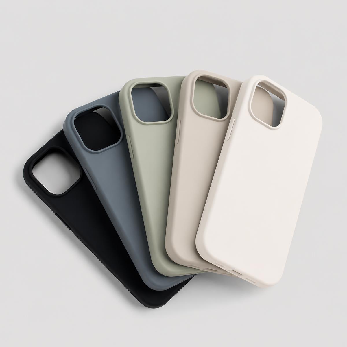 Coques iPhone en silicone mat de couleurs neutres